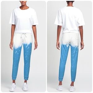 La Detresse Blue & White Dip Dye Jogger Sweatpants | Size M | Made in USA